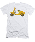 Vintage Yellow Italian Scooter with Italian Heart Sticker Under the Seat Idan Badishi T-Shirt