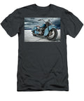 Vintaged Indian Blue Motorcycle Athena Mckinzie T-Shirt