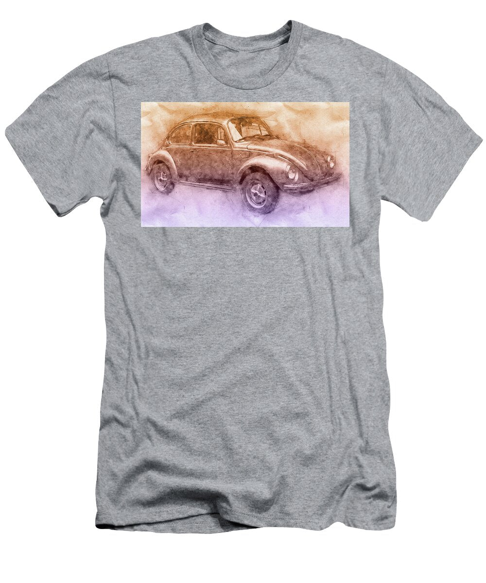 Volkswagen Beetle 2 Beetle Economy Car 1938 Automotive Art Car Posters Studio Grafiikka T-Shirt