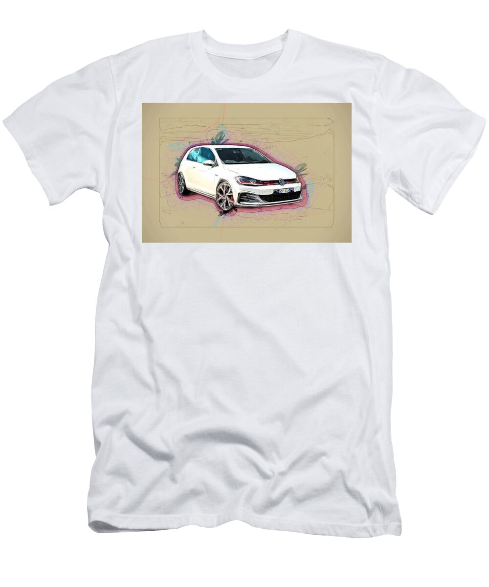 Volkswagen Golf Gti 2017 Cars Hatchback Performance Edition White German VW Ola Kunde T-Shirt