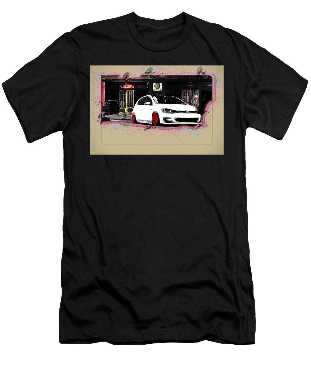 Volkswagen Golf Gti Tuning 2016 Cars Hatchback White Ola Kunde T-Shirt