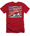 Volkswagen Golf Gti Volkswagen Hatchback Red USA Flag Oil Paint Colorful Sun Edgar Dorice T-Shirt