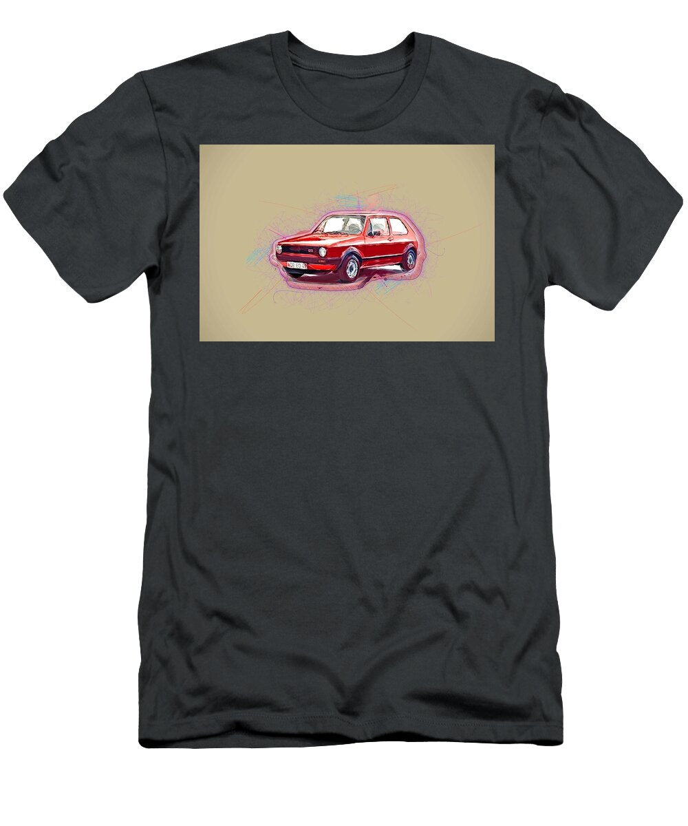 Volkswagen Golf I 1976 Red Hatchback Exterior Retro Cars Ola Kunde T-Shirt