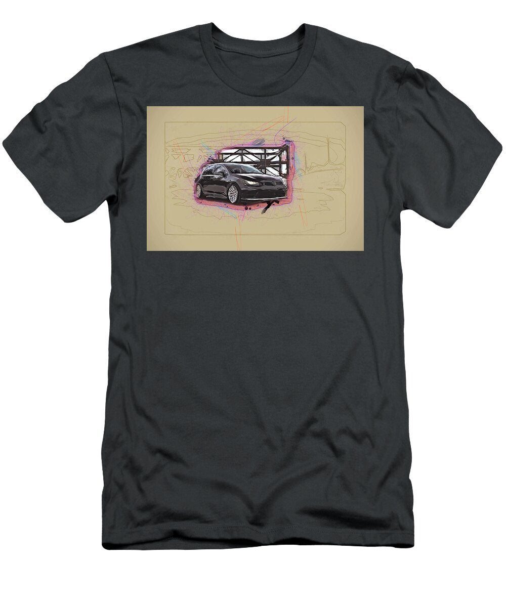 Volkswagen Golf R 2017 Black Hatchback German Cars Exterior Tuning Wheels Ola Kunde T-Shirt