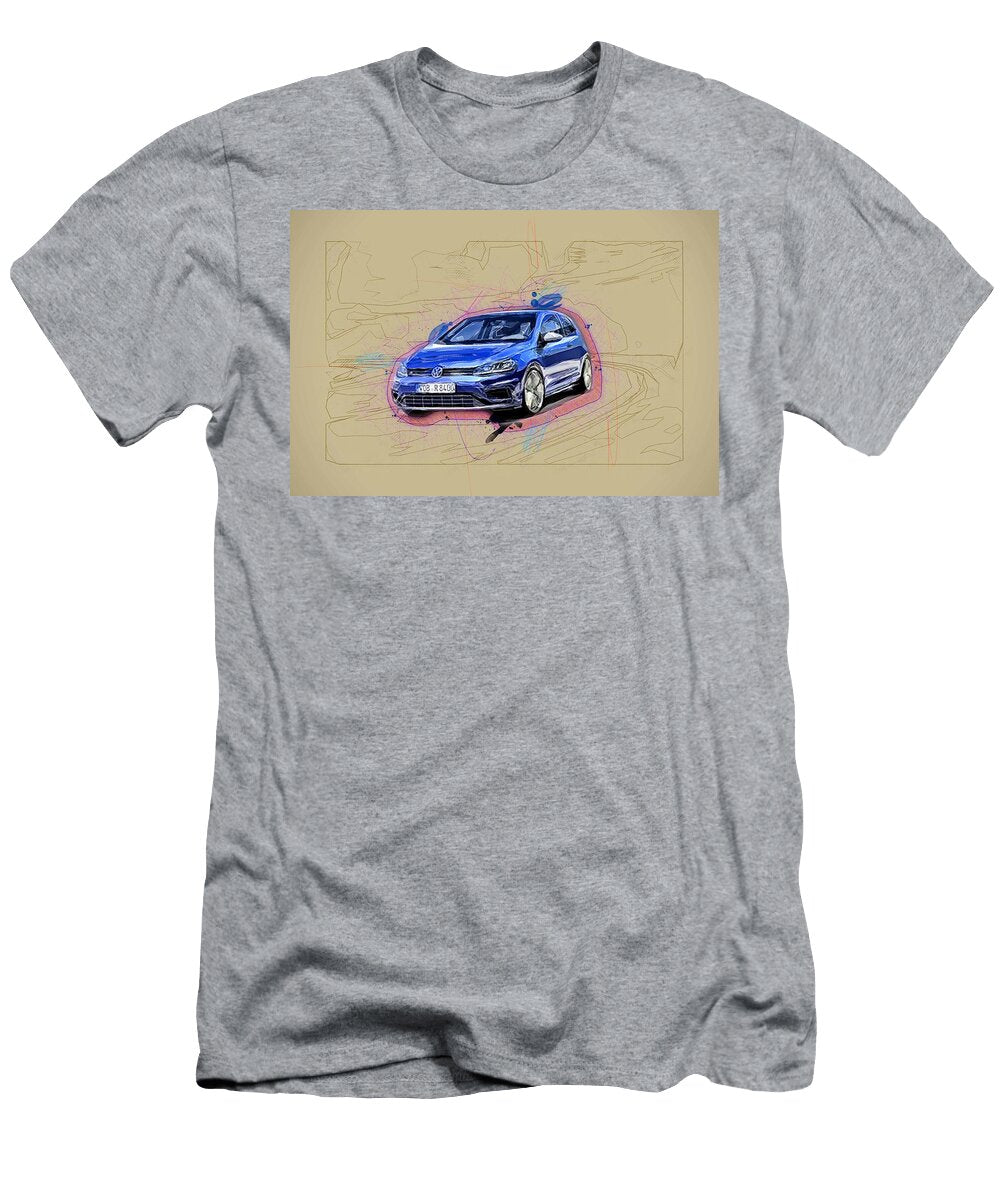 Volkswagen Golf R 2019 Exterior New Blue Hatchback German Cars VW Ola Kunde T-Shirt