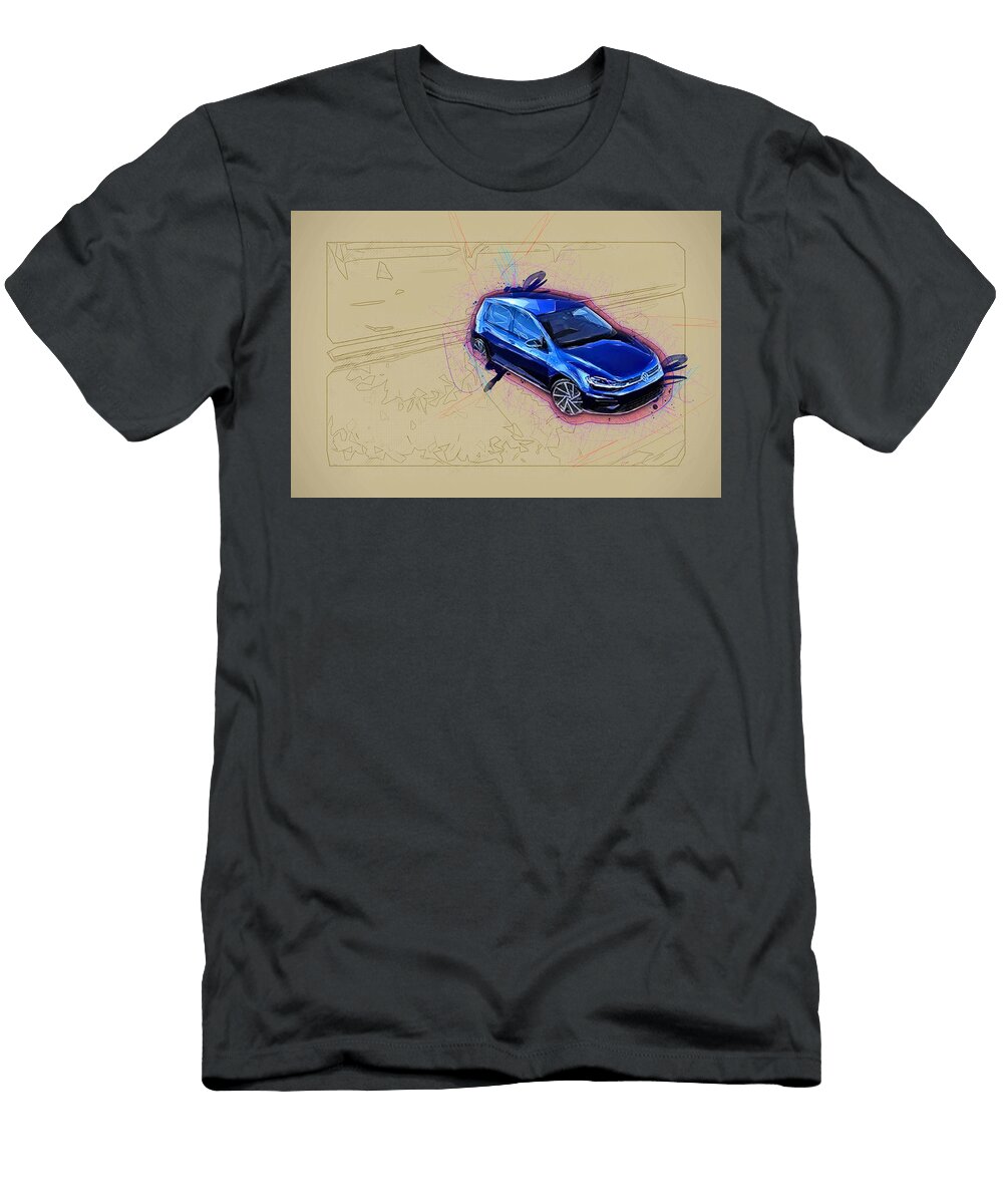 Volkswagen Golf R Raceway 2018 Cars Hatchback German Blue Ola Kunde T-Shirt