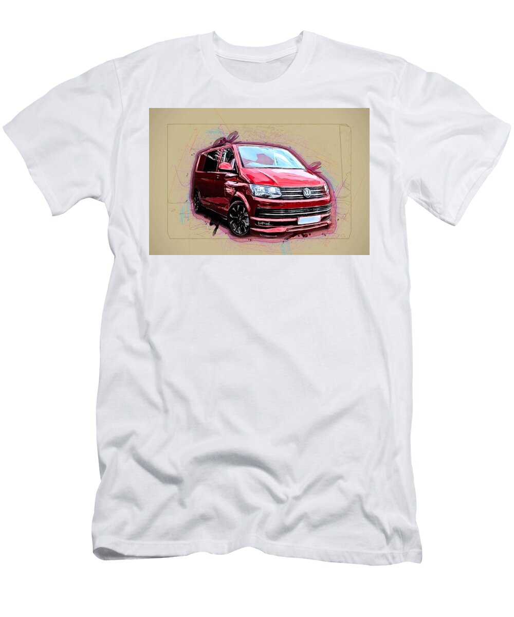Volkswagen Transporter T6 Tuning Minivan Red VW Minibus Ola Kunde T-Shirt
