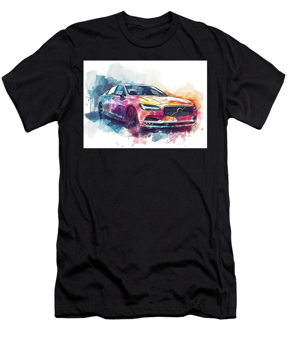 Volvo S90 Watercolor Abstract Vehicle Clark Leffler T-Shirt