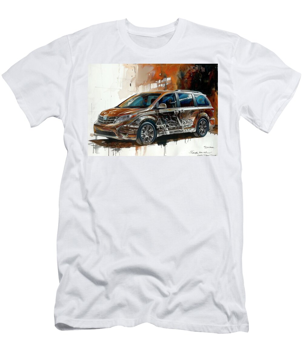 Watercolor Illustration of a Brown Minivan Lowell Harann T-Shirt