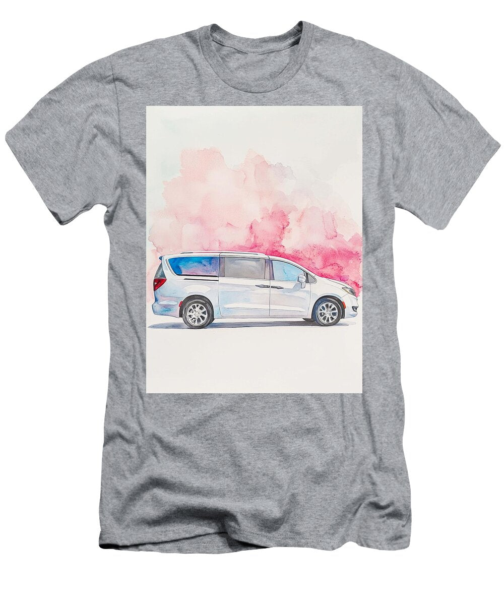Watercolor Vehicle Illustration a Chrysler Pacifica 2022 Pinnacle White Minivan Family American Abst Henry George T-Shirt