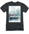 White Hatchback Honda Fit Car Watercolor Illustration Rear View Kari Goldfalse T-Shirt
