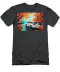 White Minivan in Autumn Cityscape Impressionist Style Painting Kari Goldfalse T-Shirt