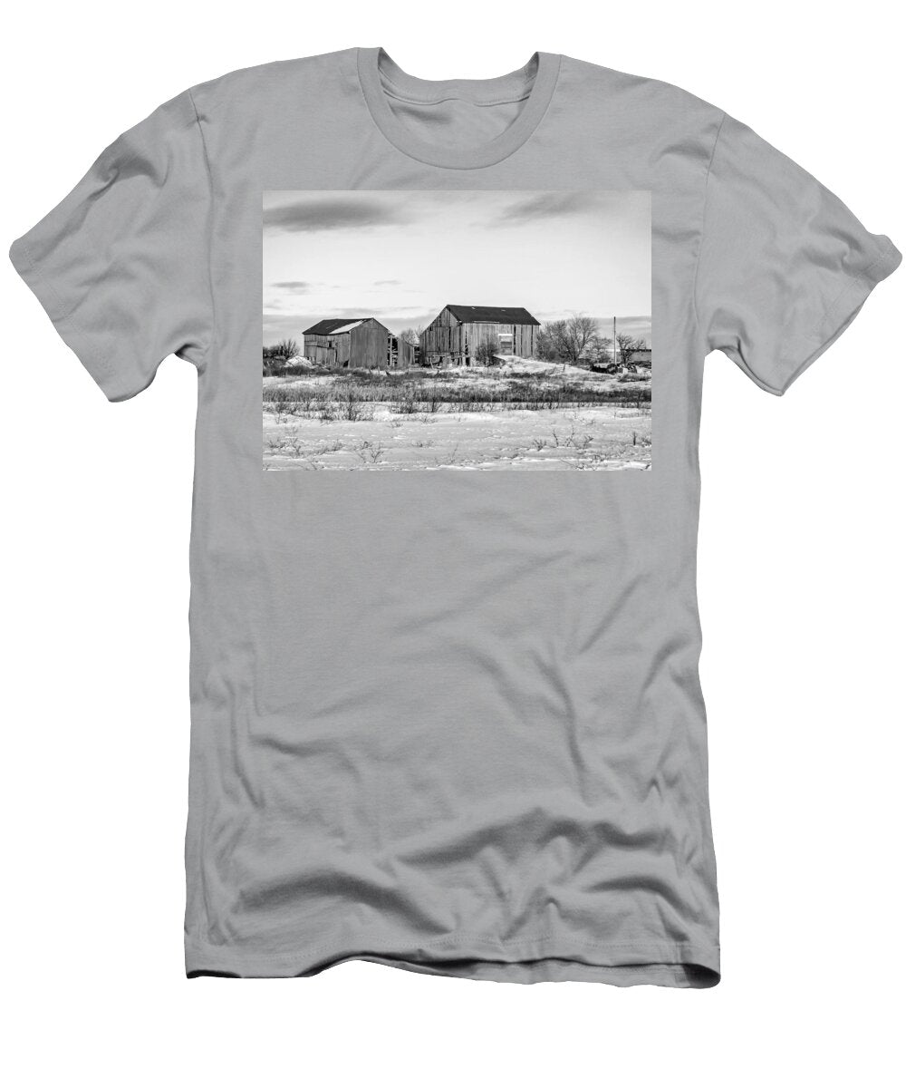 Winter Ontario Barns Bw Steve Harrington T-Shirt