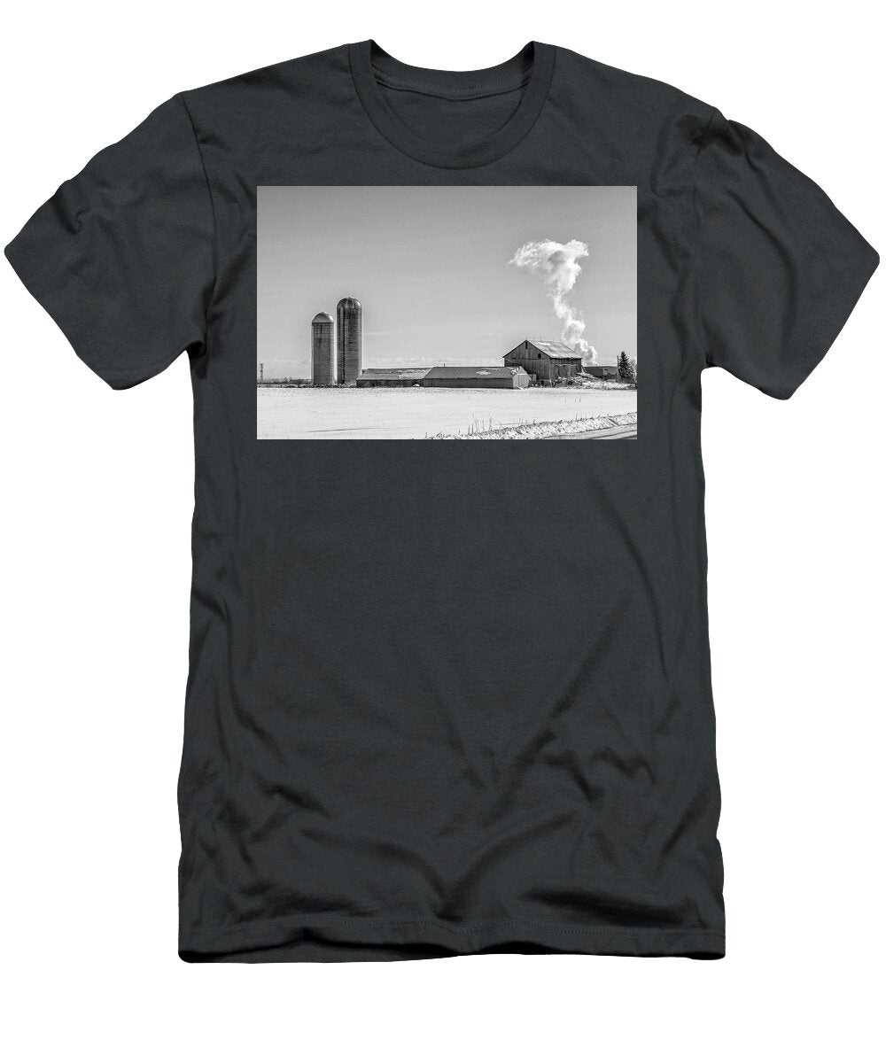 Winter Ontario Farm 2 Bw Steve Harrington T-Shirt