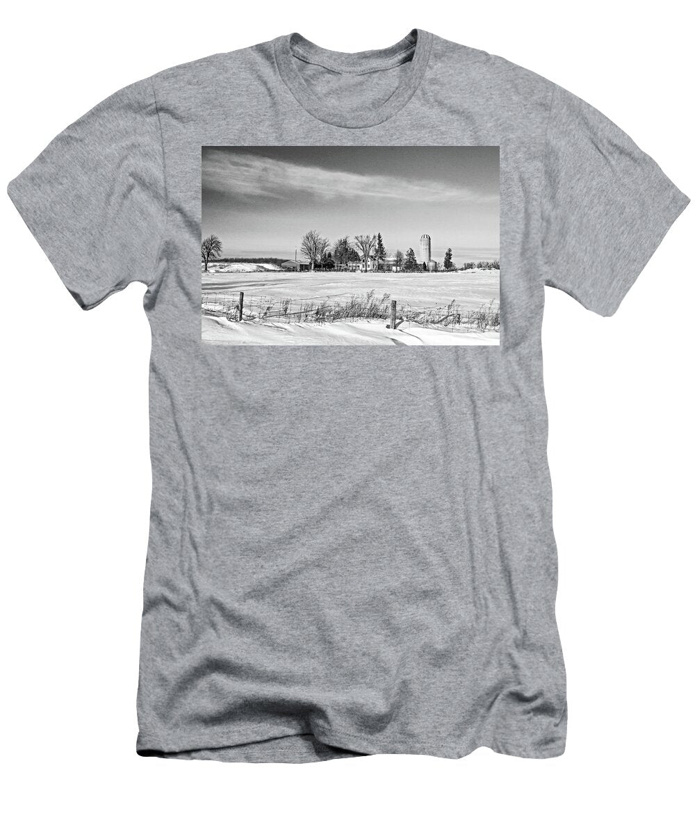Winter Ontario Farm Bw Steve Harrington T-Shirt