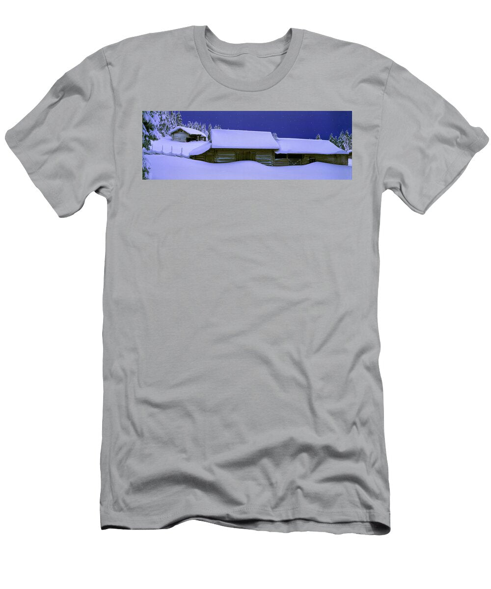 Winter Twilight Dalarna Sweden Panoramic Images T-Shirt
