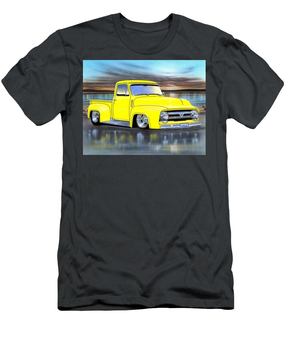 Yellow 53 Ford F100 Pickup Parry Johnson T-Shirt