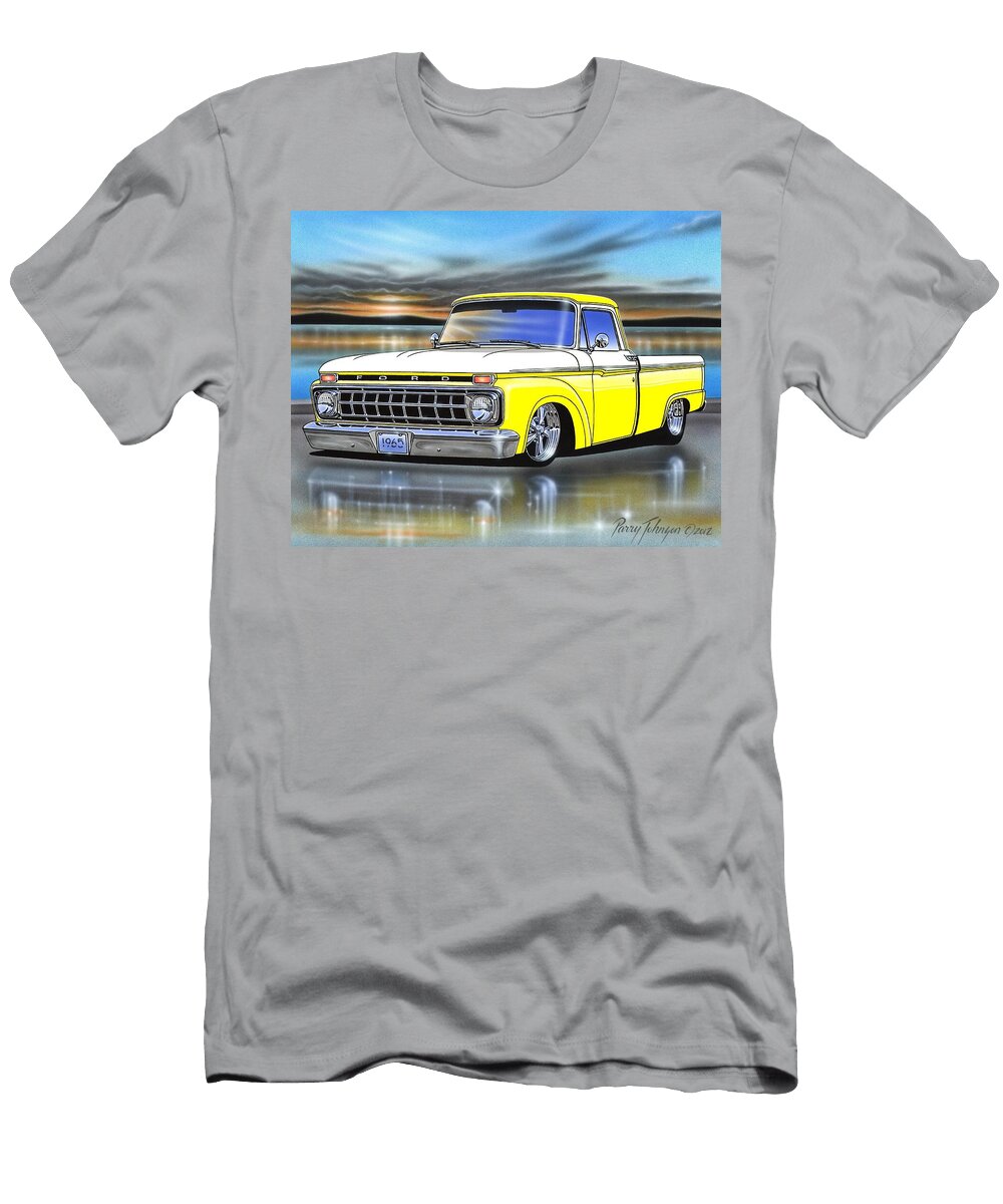 Yellow and White 65 Ford F100 Styleside Parry Johnson T-Shirt