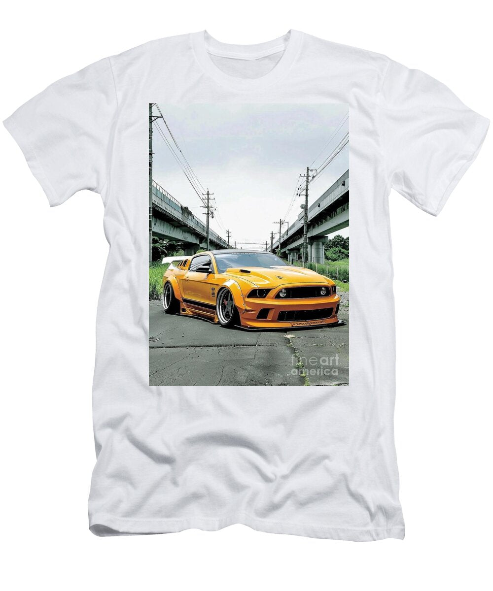 Yellow Ford Mustang Modified Ford Mustang Svo Car Street Photography Lowell Harann T-Shirt