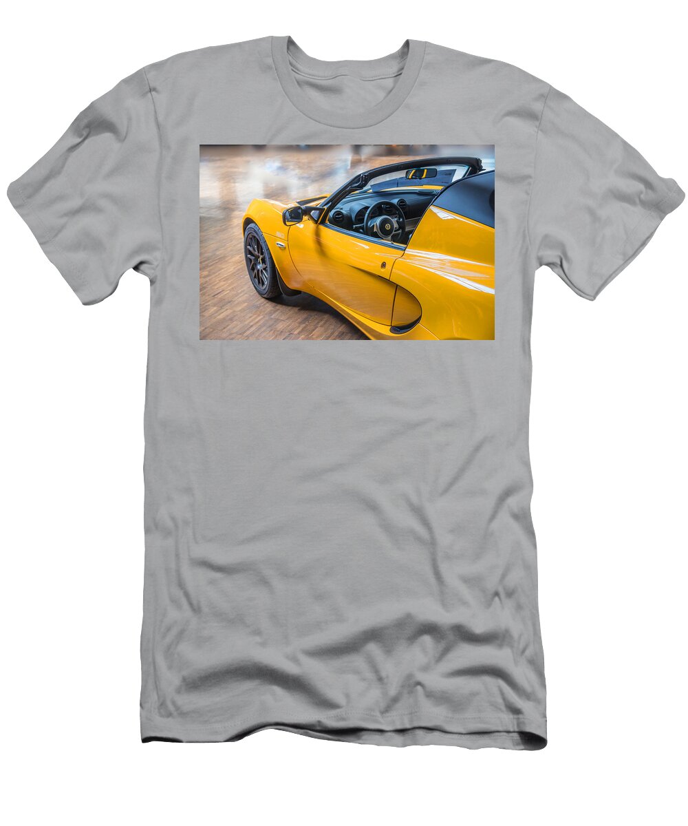 Yellow Lotus Car Classic Car Design Turnpike T-Shirt