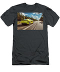 Yellow Sports Car on Forest Road Evie Carrier T-Shirt