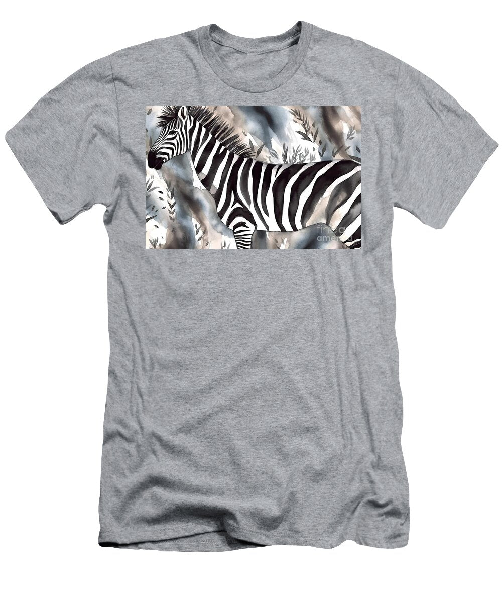 Zebra Horse Seamless Pattern Watercolor Illustration N Akkash T-Shirt